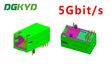 5Gbit / s RJ45 مغناطيسية جاك إيثرنت موصل الصناعية 33MM GY / GY