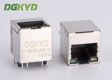 Cat5e جاك وحدات وحدة RJ45 المغناطيسي موصل G / Y بقيادة باللون الأسود