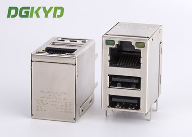 محمي التبويب حتى cat6 1000BASE المغناطيسية RJ45 موصل مع منفذ USB 2.0 مزدوج