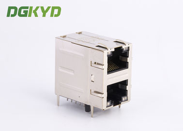 جيجابت إيثرنت وحدات جاك 2 ميناء RJ45 موصل 2X1 أوفست سانت / كيه كيه مع المصابيح