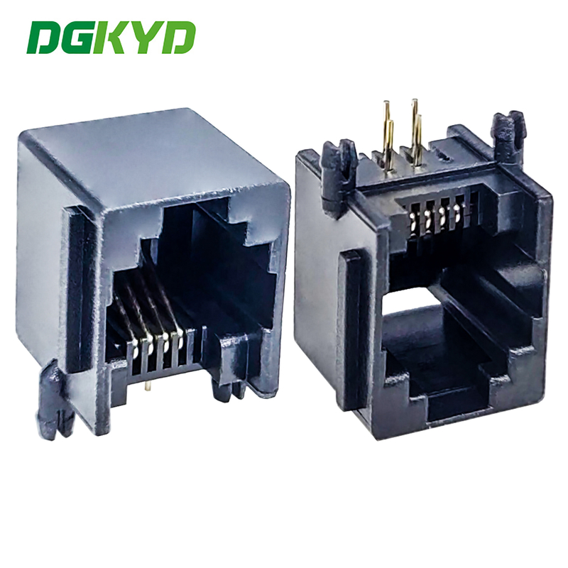 DGKYD5521E1164IWA1DY1 RJ11 connector 5521 6P4C all plastic with ear 1X1 modular horizontal socket PBT