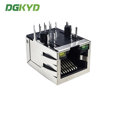 Integrated Magnetic RJ45 Network Connectors , RJ45 Network Port W / LED