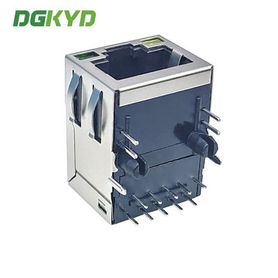 100Base Tap Up POE RJ45 PCB Connector With Internal Magnetics And Led