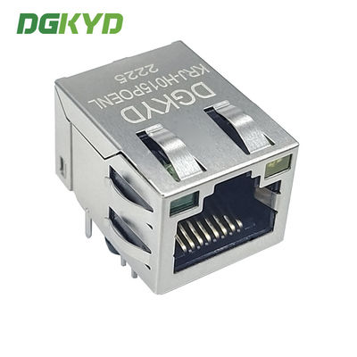 100Base Tap Up POE RJ45 PCB Connector With Internal Magnetics And Led