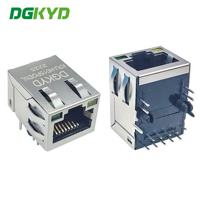 100Base Tap Up POE RJ45 PCB Connector With Internal Magnetics And Led