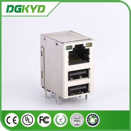 Gigabit Ethernet SFP Connector RJ45 Stacked With Double USB Port