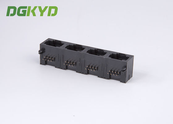 unshielded 4 position rj45 lan jack, tab up, without transformer