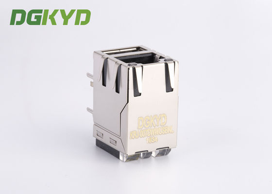 Industrial Dual Deck USB Rj45 Connector Cat 5e Rj45 Connector With USB , G/Y LED