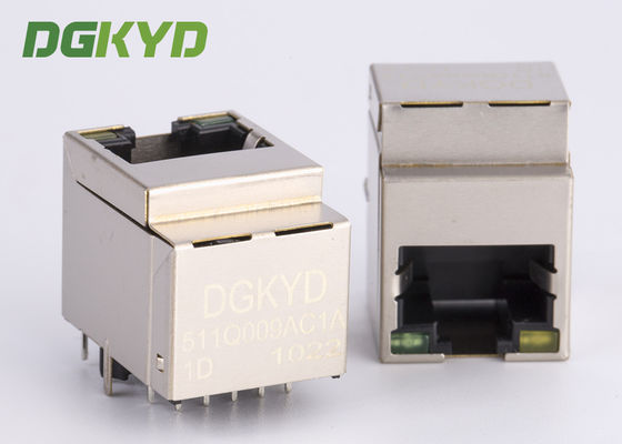 Custom 180 degree top insertion gigabit ethernet RJ45 Receptacle connector for IoT