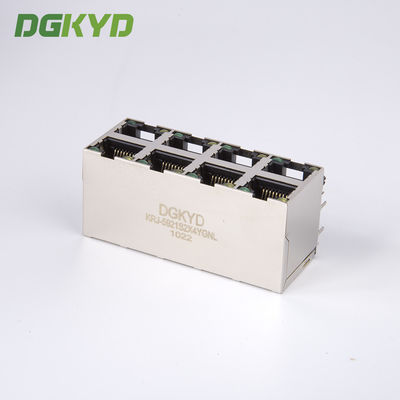 Shield Dual Deck 2x4 RJ45 Multiple Port Connectors Lan Switch Socket Y/G LED