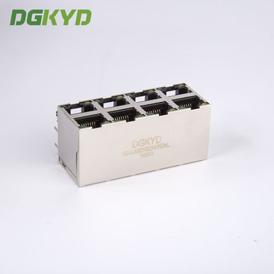 Shield Dual Deck 2x4 RJ45 Multiple Port Connectors Lan Switch Socket Y/G LED