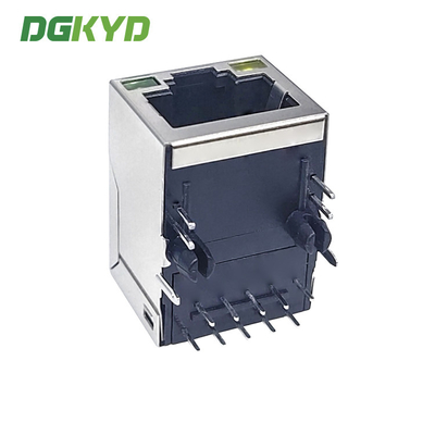 KRJ-SH204HF Shielded Tap-up 1000 BASE Single port cat6 RJ45 Modular Jack with internal magnetics