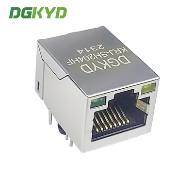 KRJ-SH204HF Shielded Tap-up 1000 BASE Single port cat6 RJ45 Modular Jack with internal magnetics