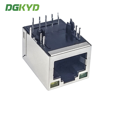 KRJ-SH204HF Shielded Tap-up 1000 BASE Single port cat6 RJ45 Modular Jack with internal magnetics