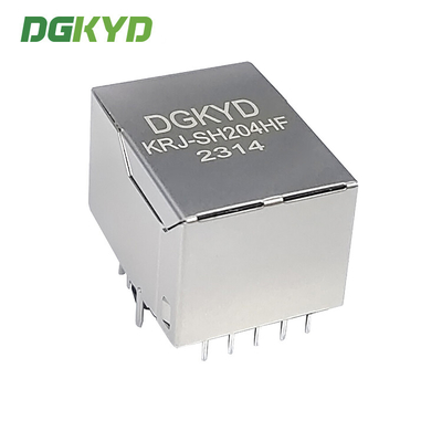 KRJ-SH204HF Shielded Tap-up 1000 BASE Single port cat6 RJ45 Modular Jack with internal magnetics