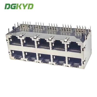 DGKYD59212588HWA1DY1A022 2X5 Port 8P8C Modular Jack No Lamp With Spring Piece Multi Port
