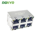 DGKYD59212388DB1A1DY1B022 RJ45 Ethernet Socket 2X3 Port 8P8C Modular Socket With Isolation Spring LED