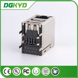 Gigabit Ethernet SFP Connector RJ45 Stacked With Double USB Port