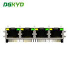 DGKYD561488DB1A1DY1022 4 Ports Shielded Rj45 Connector 1x4 Port RJ45 Socket Multi Socket RJ45 With LED
