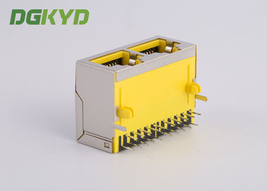 CAT 6 Ganged 2 Port RJ45 Keystone Jack Combo With Gigabit Ethernet Transformer