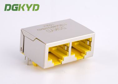 CAT 6 Ganged 2 Port RJ45 Keystone Jack Combo With Gigabit Ethernet Transformer