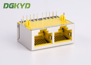CAT 6 Ganged 2 Port RJ45 Keystone Jack Combo With Gigabit Ethernet Transformer