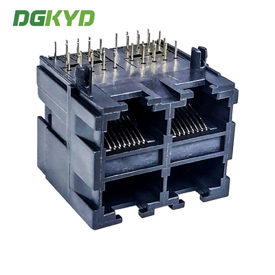 RJ45 multi port all plastic connector 2X2 8P8C stacked socket DGKYD59212288IWA1DY1G