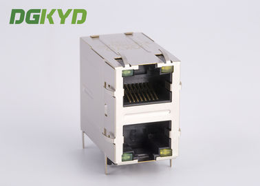 Dual deck 2 Port RJ45 Multiple Port Connectors with 1000base Transformer OEM ODM