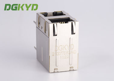 Dual deck 2 Port RJ45 Multiple Port Connectors with 1000base Transformer OEM ODM