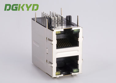 Dual deck 2 Port RJ45 Multiple Port Connectors with 1000base Transformer OEM ODM