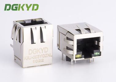 KRJ-003YGZNL Shielded Cat5 Rj45 Ethernet Connector With Transformer Y/G LED