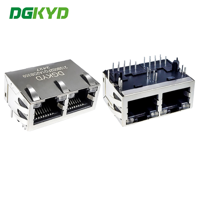 RJ45 Network Connector Dual Port 100Mbps Integrated Interface 30U DGKYD212B002FG1A2DB359