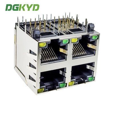 RJ45 Socket Multi Port Connector Stacked 2X2 Interface DGKYD59212288DB2A1DY1C022