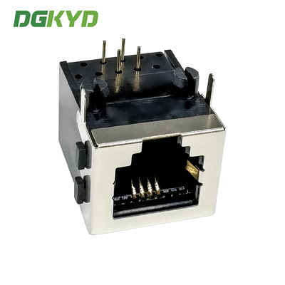 RJ11 half package network port female socket without light strip shielding interface round needle gold-plated 6U DGKYD56211164GWA1D1Y4B