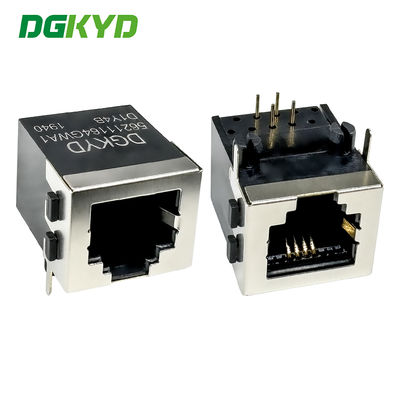 RJ11 half package network port female socket without light strip shielding interface round needle gold-plated 6U DGKYD56211164GWA1D1Y4B