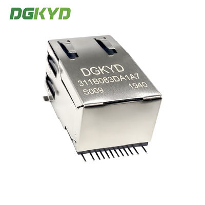 DGKYD311B083DA1A7S009 SMD RJ45 Magnetic Jack 100 Base-T Adjustment Plate With Leds