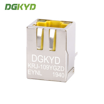 10/100 baseT RJ45 connector industrial Ethernet socket PCB connector with LAN Filter for Adsl, yellow housing KRJ-109YGZDEYNL