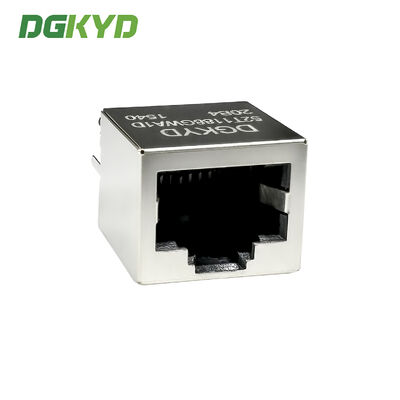 RJ45 vertical connector without light strip shielding 6U flat pin interface DGKYD52T1188GWA1D20B4