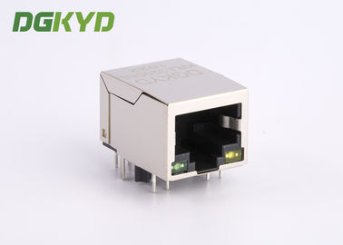 Single port rj45 connector with LEDs shielded gigabit Ethernet port