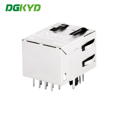 Side Entry RJ45 Magnetics Jack with LED for 100Mb Ethernet Applications KRJ-H001YGENL