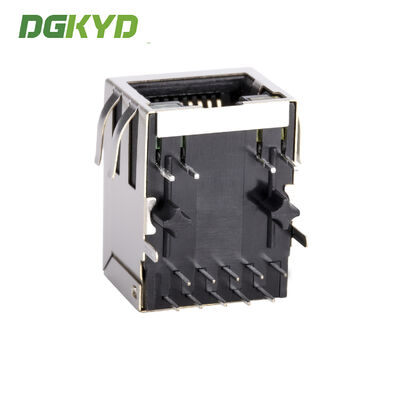 Single Port Gigabit Filter Shielded RJ45 Connector with Integrated Magnetics RJ45 Jack for PCB Mounting