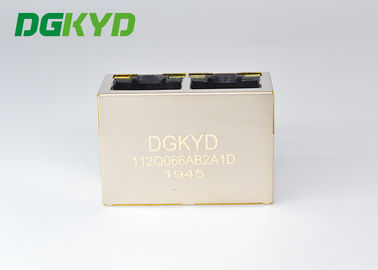 Transformer Connector Modular Black Plastic Housing 1000M 2 Port RJ45