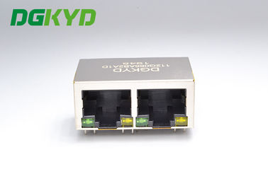 Transformer Connector Modular Black Plastic Housing 1000M 2 Port RJ45