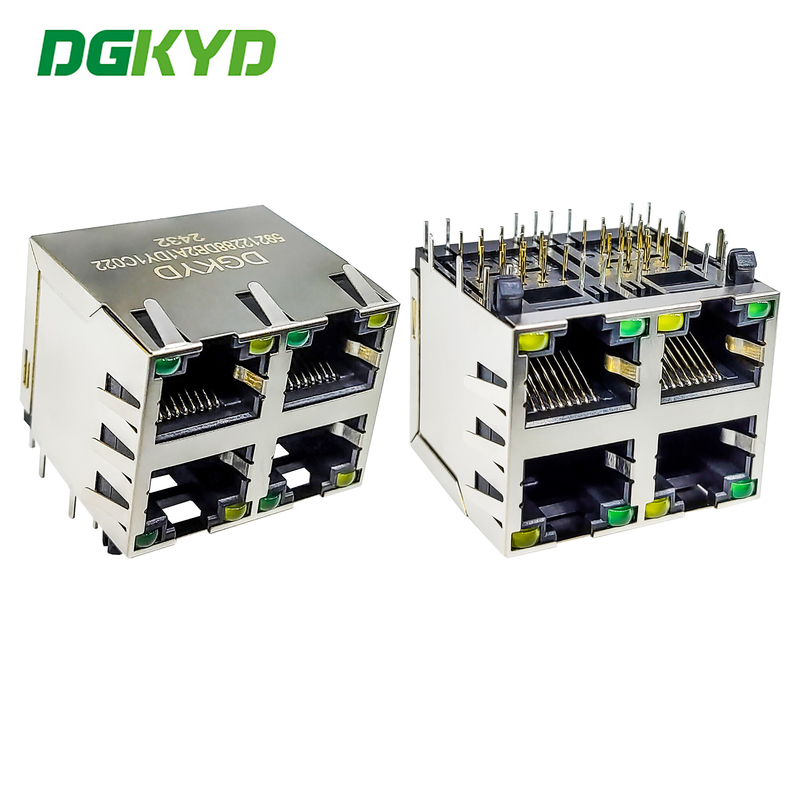 RJ45 Socket Multi Port Connector Stacked 2X2 Interface DGKYD59212288DB2A1DY1C022