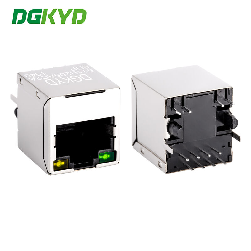 Vertical RJ45 Connector with PoE Power Supply, 100Mbps Integrated Filter, DGKYD511B205AC2A8DP