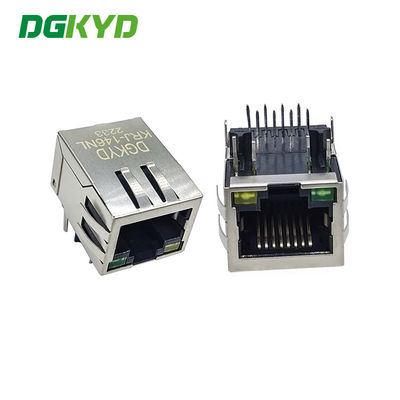 منفذ واحد 10/100 BASE-T RJ45 Integrated Magnetics Jack، G / Y led