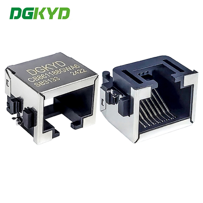 ربط RJ45 1X1 8P8C لوحة الغرق 8.6 3U واجهة ربط RJ45 SMD DGKYDCB861188GWA6SB3133