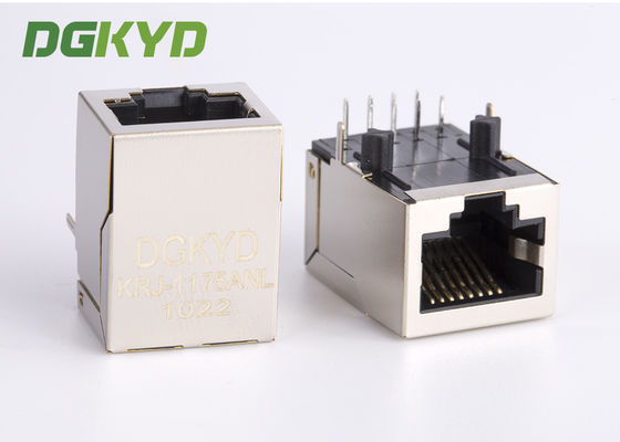 مقبس وحدات مغناطيسي 100 ميجابت RJ45 ، موصل كبل شبكة منفذ واحد Rj45