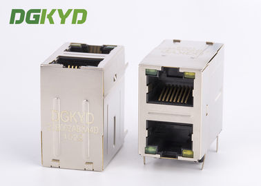 8P8C Cat5 / 5e 100Mb مكدسة منفذين RJ45 جاك كومبو مع محول