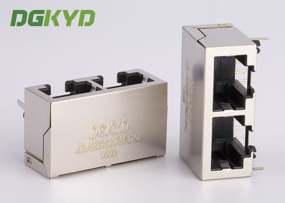 مقبس معياري Rj45 محمي بمنفذ سحب جماعي 1 × 2 بدون مرشح داخلي ، 10p8c